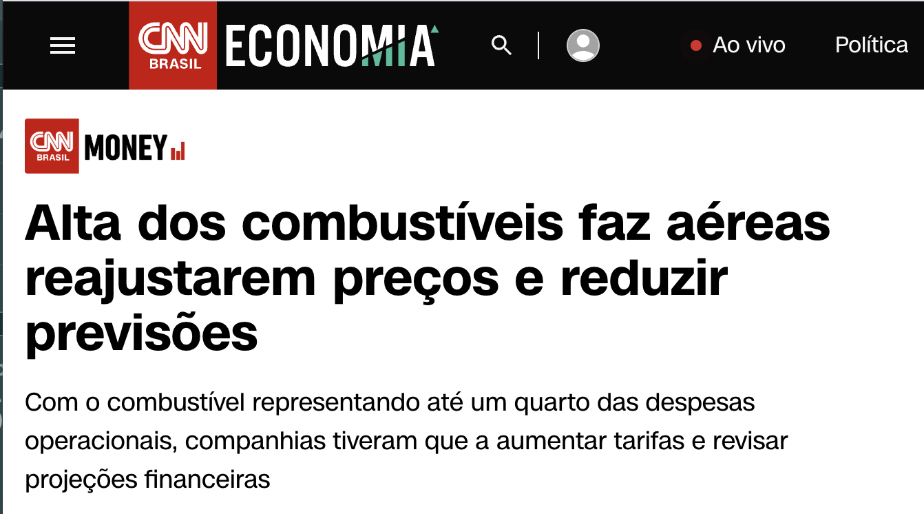 Notícia sobre passagens para 2026