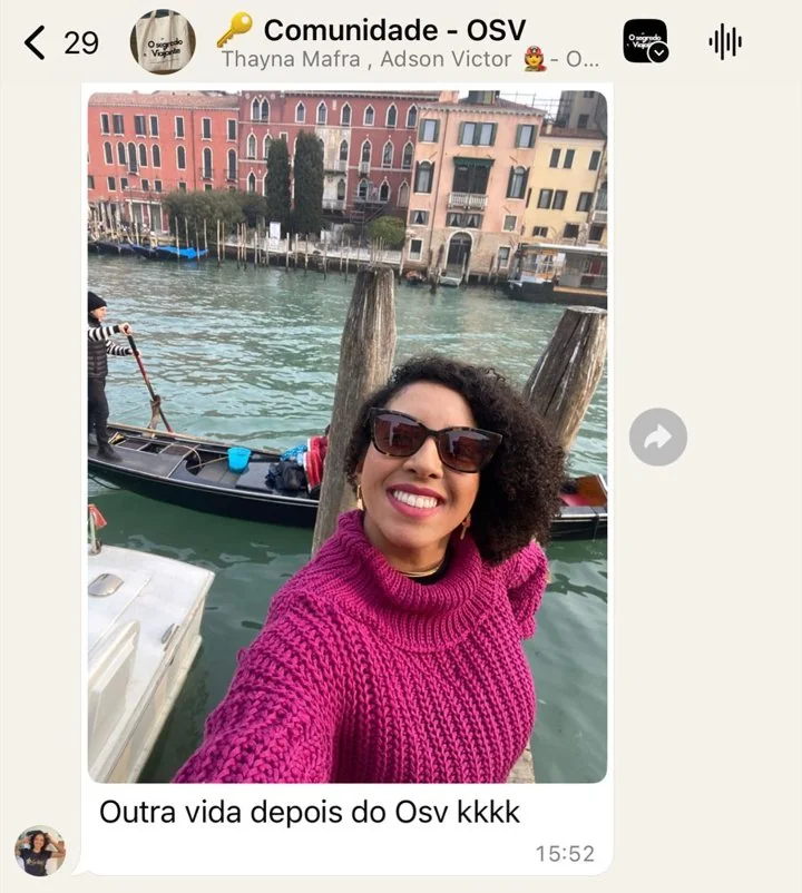 Print da comunidade: aluna em Veneza,